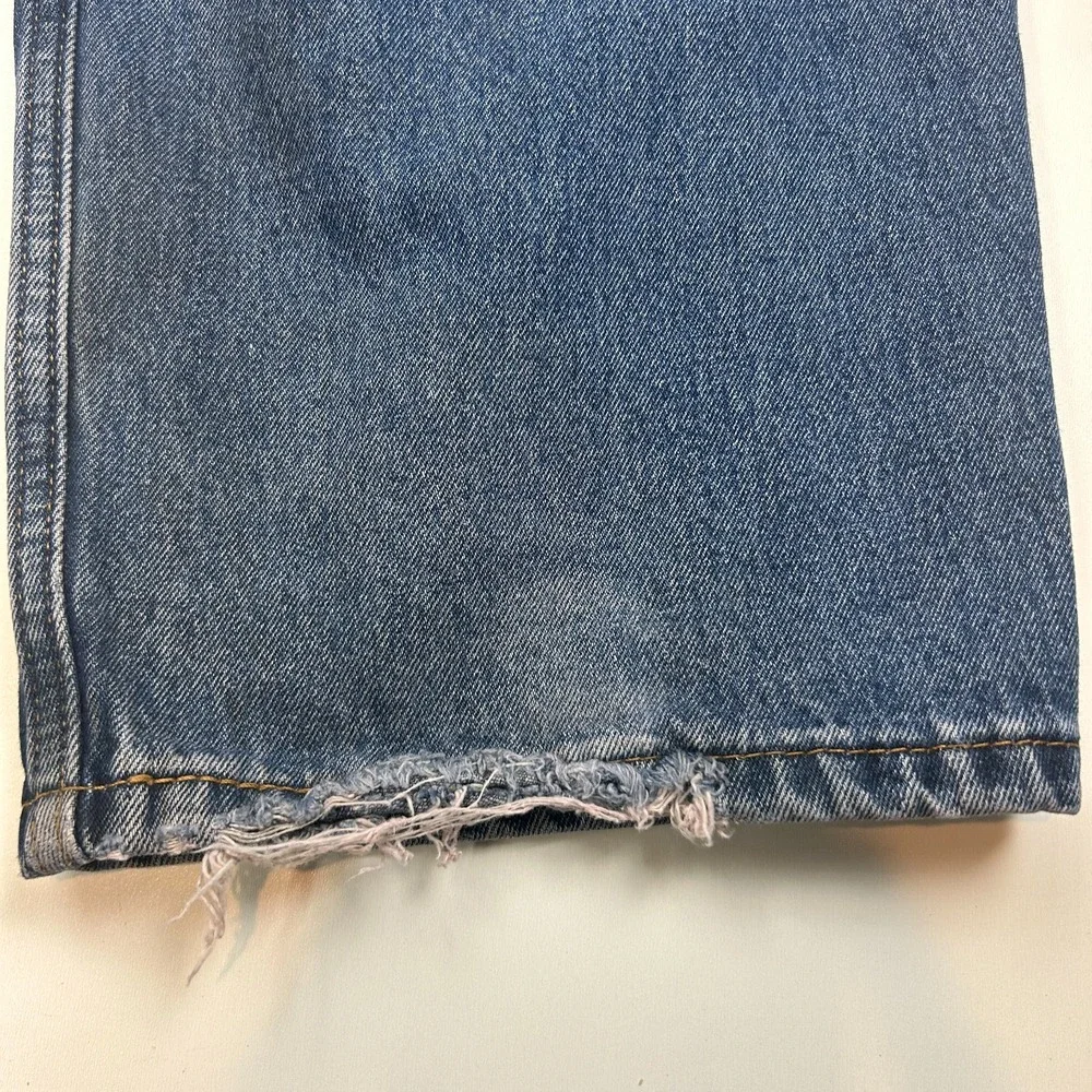 Levis 550 Mens 44x29 Relaxed Tapered Blue Denim Jeans Medium Wash Distressed
